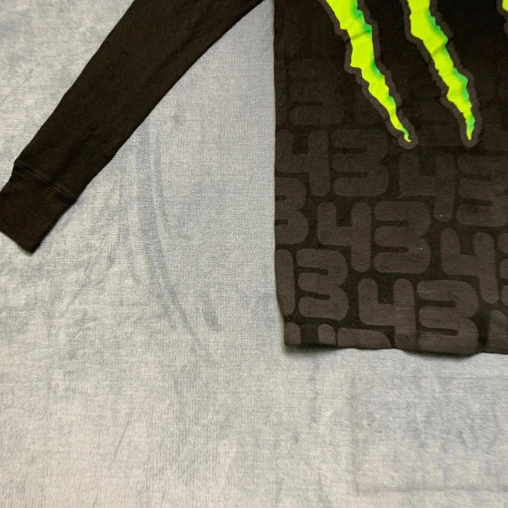 DC Shoes Monster Energy Shirt Small Black Long Sleeve Graphic Print Thermal Knit